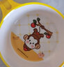 五和（WUHE）辅食碗儿童餐具宝宝吃饭碗卡通带手柄婴幼儿碗耐树脂食品级防烫 奶龙单柄碗400ML+勺子 实拍图
