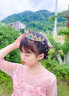 蓝莓兔皇冠头饰儿童公主粉色女孩高端水钻生日王冠女童演出水晶走秀发箍 皇冠（七彩钻） 实拍图