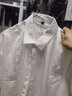 花花公子高档黑色衬衫男长袖抗皱免烫休闲宽松大码加绒厚款潮流男士装衬衣 1XM21/2208白色（长袖） 3XL 实拍图