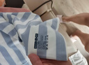 蕉内（Bananain）王一博同款305H纯棉睡衣男女士100%棉情侣家居服短袖短裤套装夏季 【短裤款条纹-女】苏雾蓝横条纹 L 实拍图