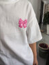 左西女童短袖T恤夏季2023儿童蝴蝶结甜美中长款清新棉T 白色 130  晒单实拍图