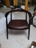 创运餐椅实木椅子扶手椅北欧餐桌椅靠背椅简约现代书房椅休闲椅茶台椅 红椛梨色配深棕全头层牛皮坐垫 实拍图