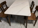 源氏木语 实木岩板餐桌北欧橡木家用吃饭桌子简约长方形餐台 胡桃色餐桌1.3米+H90S01椅*4 实拍图