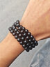 裴南苇 印尼黑檀木手串108佛珠紫光檀手链男女绕指柔手把件文玩文玩饰品 黑檀木手串1串【0.8cm*108颗】 实拍图