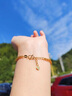 中国黄金（CHINA GOLD）黄金手链女足金首饰凤尾手链素金生日618送女朋友礼物送老婆 时尚凤尾手链 约1.8g 【送女友】 实拍图