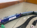 赟娅合金电动遥控电力机车和谐HXD3CD仿真模型小火车轨道套装生日礼物 蓝头+客运充电套装开门带灯 实拍图