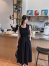 香影黑色无袖背心连衣裙女2025春季新款小黑裙高级感收腰内搭裙子 黑色 S 实拍图