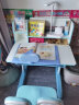 读书郎儿童学习书桌椅套装多功能可升降中小学生桌椅子写字桌家用课桌 环保桌面+减压坐垫蓝 实拍图