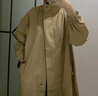 MUJI MUJI 女式 不易沾水 立领大衣 长袖外套女款风衣春季 米色 S(155/80A) 实拍图