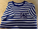 真维斯（Jeanswest）男童t恤短袖夏季新款儿童条纹海魂衫舒适夏装男孩夏天休闲上衣潮 蓝 J棒球运动 140 cm 实拍图