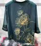 俞兆林（YUZHAOLIN）妈妈装夏款衬衫洋气上衣2024新款中老年女装高贵奶奶夏季老人衣服 深绿色上衣 L -大概120斤以下穿 实拍图