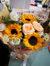 插画鲜花速递向日葵玫瑰混搭花束表白送女友老婆生日礼物全国同城配送 3朵向日葵5朵香槟玫瑰混搭花束 实拍图