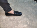 夏季男士豆豆鞋男鞋英伦透气驾车鞋韩版潮流乐福鞋懒人鞋休闲鞋 黑色 40 实拍图