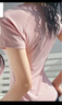COZOK运动短袖女速干衣夏跑步健身衣瑜伽服美背网眼弹力修身训练T恤 浅粉 L 实拍图