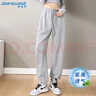 真维斯（JEANSWEST）休闲裤女高腰宽松显瘦束脚裤秋季运动裤子女系带卫裤深灰色XL 实拍图