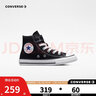 匡威（Converse）儿童高帮帆布鞋春秋男女童魔术贴休闲鞋全明星经典软底小白鞋童鞋 黑色(偏大,拍小一码) 34 【建议脚长21.5cm】 实拍图