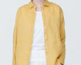 无印良品（MUJI） 女式 麻水洗衬衫领长袖衬衫女士衬衣外套夏季款上衣BC2JIA4S 浅黄色 M 160/84A 晒单实拍图