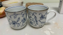 陶趣居 日本进口线唐草小蓝芽茶杯日式汤吞寿司杯陶瓷小杯泡茶杯子茶具 线唐草马克杯325ml1只 实拍图