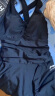 李宁（LI-NING）泳衣女士修身遮肚显瘦连体裙式温泉游泳衣保守大码泳装 020-1黑色 XL 实拍图