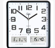 康巴丝（Compas）挂钟客厅 万年历温湿度时钟 简约方形日历石英钟表挂墙C2983 黑白 实拍图