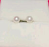 滴水成珠南珠世家正圆淡水珍珠耳钉925银耳饰银芯硅胶耳堵情人节礼物 7-7.5mm白色珍珠+925银耳钉 实拍图