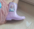迪士尼儿童雨鞋女童雨靴小学生胶鞋宝宝水鞋女孩公主爱莎中小童雨具套装 6526款 爱莎紫色 31 内长20cm 实拍图