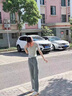 德莉娅2026年新款春季浅色阔腿牛仔裤女窄版百搭刺绣设计韩版直筒裤女裤 浅蓝色/九分 L (28) 【建议110-120斤】 实拍图