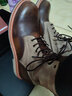 羚步 秋冬新款男士马丁靴男高帮真皮软牛皮靴男韩版潮流透气男靴系带机车短靴 咖啡色 42 实拍图