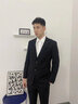 汉尼（HANY）【高定工艺】纯羊毛西服套装男结婚新郎婚礼黑色高级商务西装男士 奥纽斯黑【平驳领7.8CM 合身版】 46 【西裤请联系客服选择尺码】 实拍图