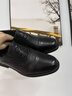 富贵鸟（FUGUINIAO）皮鞋男真皮正装冬加绒皮鞋增高商务男鞋三接头西装鞋德比男士皮鞋 FG0016黑色系带(平跟单鞋款) 40 实拍图