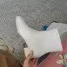 达芙妮马丁靴女2026爆款春夏白色短靴女法式英伦风裸靴显脚小软底瘦瘦靴 米色【粗跟3.5CM】 40 实拍图