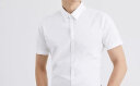 帕托瓦短袖衬衫男士夏季纯色白衬衫男韩版修身商务休闲衬衣白色XL 晒单实拍图