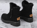 回力（Warrior）棉鞋雪地靴女冬季高帮女靴加绒保暖中筒防寒厚底靴子女 黑色37 实拍图