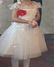 贝恋妍女童公主裙蓬蓬纱儿童主持人礼服白纱裙花童婚纱小女孩钢琴演出服 白色804 110 实拍图
