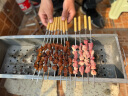 尚烤佳（Suncojia） 不锈钢烧烤签 木柄扁烤针 烤肉签子 羊肉串签子 烧烤工具 40只 实拍图