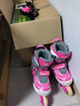 米高轮滑鞋儿童溜冰鞋直排轮可调尺码透气培训初级教学生用旱冰鞋MI0 粉K7套装（锁轮款） MI0 S (推荐鞋码27-30内长17-19.5cm) 实拍图