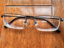 依视路（ESSILOR） 新款商务男镜架时尚潮流镜框女配依视路镜片近视定制眼镜 钛+金属-全框-4023BK-黑色 镜框+依视路膜岩非球面1.56现片 实拍图