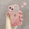 范塔希 ins小众晕染苹果14手机壳iphone13promax硅胶12软壳14pro情侣防摔女款 粉色晕染线条 夜光壳 iphone15 实拍图