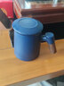 恩尔美（nRMEi）乌金釉陶瓷马克杯家用办公室带盖泡茶杯水杯带手柄茶水分离杯 蝶蓝400ML 实拍图