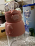 贝瑟斯儿童吸管塑料杯卡通学生礼品便携耐高温水杯子大容量高颜值粉色 晒单实拍图