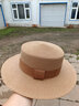 ALBINELE草帽女夏天复古英伦平顶礼帽韩版沙滩帽防晒遮阳帽ins网红平顶帽 卡其 实拍图