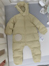 童泰（TONGTAI）婴儿羽绒连体衣冬季宝宝五防连帽鸭绒服男童女童外出哈衣爬服 黄色 100 码(建议2-3岁身高90-103cm) 实拍图
