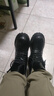 跨足行【牛皮】马丁靴男士秋冬季英伦高帮皮鞋增高黑色透气大码中帮皮靴 黑色8孔高帮【加绒款】 43 码（=运动鞋44） 实拍图