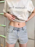 红蜻蜓高腰牛仔超短裤女夏季年新款宽松显瘦a字设计感美式辣妹热裤 浅蓝色 L 【建议109-119斤】 实拍图