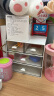 JEKO&JEKO抽屉式桌面收纳盒透明办公室学生宿舍桌上文具整理盒 象牙白4格 实拍图