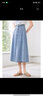 百图betu女装夏季新款半身裙法式高腰鱼尾裙型牛仔半裙女2404T71 浅兰 M 实拍图