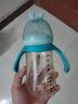 益特龙 宝宝奶瓶PPSU婴儿宽口径新生儿吸管饮水学饮吸管杯耐摔一岁以上 绿色300ML【感温变色】 实拍图