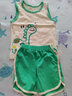 棉花堂宝宝背心套装男童夏装女童洋气儿童衣服2024新款休闲萌卡通lb 绿色小恐龙 110cm 实拍图