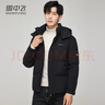 雅鹿羽绒服男士短款韩版潮流工装青年时尚休闲加厚外套 黑色 185  实拍图