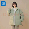 真维斯（JEANSWEST）棉服女2024新款冬季新款宽松立领加厚保暖情侣面包服棉袄外套女生 百合绿 纯色 M 实拍图